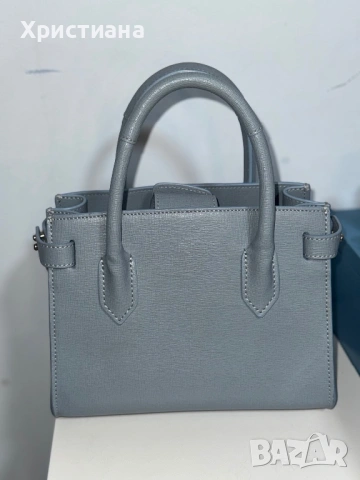 Дамска чанта Furla, естествена кожа в син цвят, снимка 3 - Чанти - 53383943