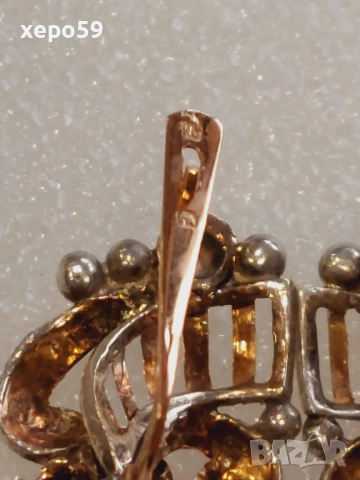 Прекрасни стари златни 18 к. обеци , перли и диаманти, снимка 8 - Обеци - 52865293
