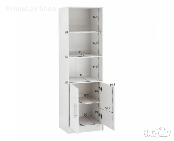 Библиотека Пати - бяла, снимка 2 - Етажерки - 53129393