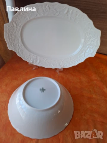Баварски порцеланово плато и купа за салата , снимка 5 - Аксесоари за кухня - 51222150