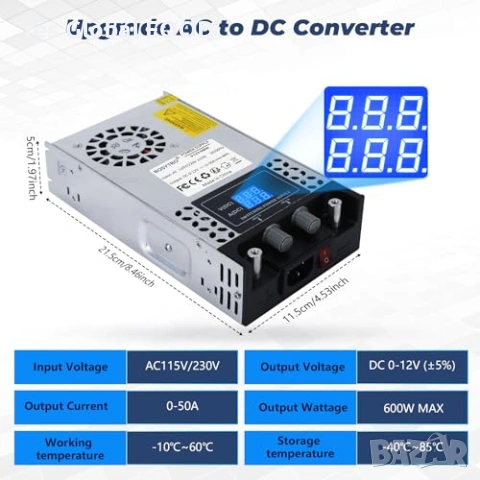 BOSYTRO лабораторно захранване 0-60V 10A, снимка 3 - Друга електроника - 53985853