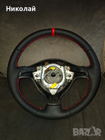 Спортен кожен волан за VW / Seat / Audi, снимка 2 - Части - 53872468