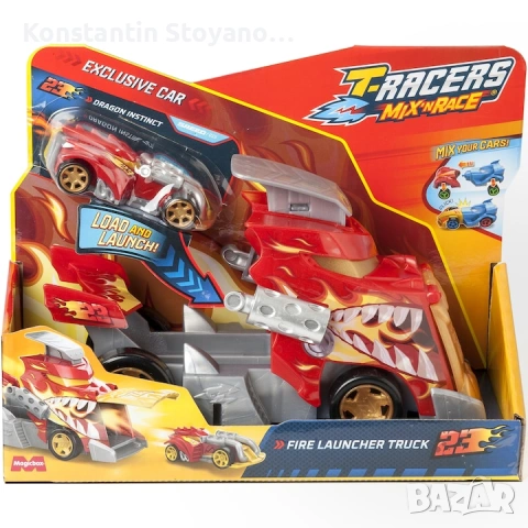Комплект за игра T-Racers - Fire Launcher Truck ЧЕРВЕН, снимка 10 - Коли, камиони, мотори, писти - 54276419