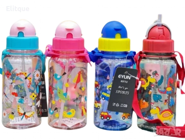 Цветна детска бутилка за вода с вградена сламка, снимка 2 - Други - 52840408