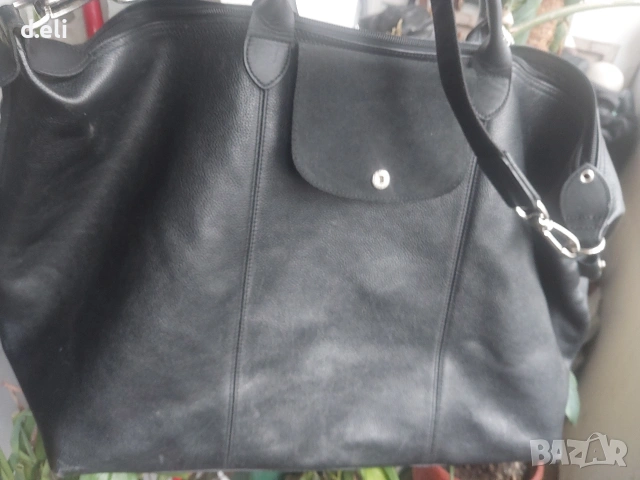 Longchamp Original 100% Кожа Страхотен голям кожен сак, снимка 7 - Сакове - 49463627