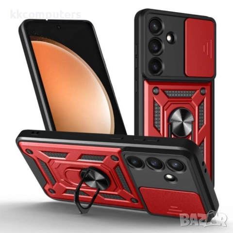 Samsung Galaxy S25 FE Удароустойчив Ring Holder/ Sliding Camera Cover Калъф и Протектор, снимка 2 - Калъфи, кейсове - 51832222