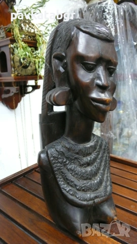 Африканска фигура, снимка 2 - Антикварни и старинни предмети - 53067240