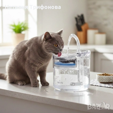Автоматичен електрически фонтан с функция диспенсър за вода, за домашни любимци, снимка 3 - За котки - 53401138