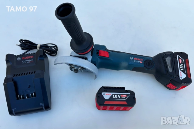 BOSCH GWS 18V-10 SC - Акумулаторен безчетков ъглошлайф като нов!