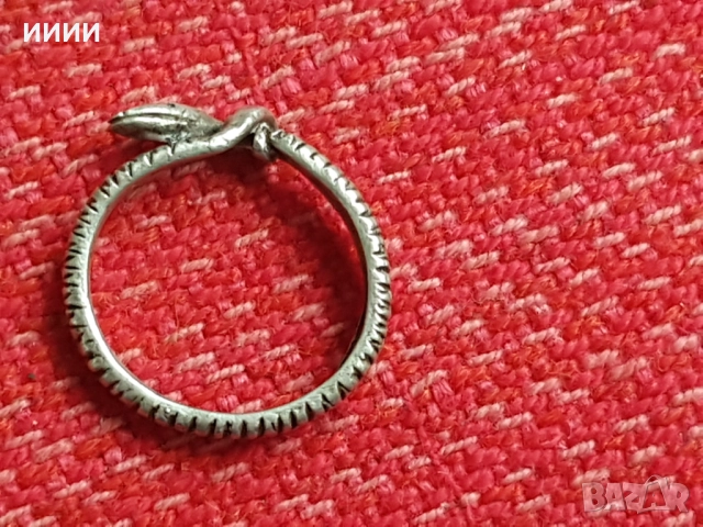 Сребърен пръстен змия, снимка 3 - Пръстени - 52813873