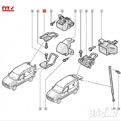 Брава врата багажник EZC-RE-327 Renault Kangoo Nissan Kubistar, снимка 2 - Части - 51056231