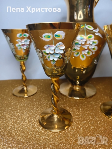 Комплект за аперитив Бохемия, снимка 3 - Чаши - 51555179