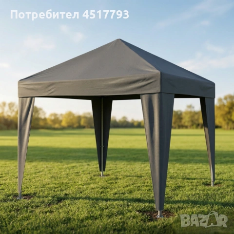 Сгъваема градинска шатра 3x3 м – Здрава метална конструкция, регулируема височина и защита от слънце, снимка 7 - Градински мебели, декорация  - 54085969