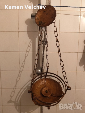 Стар полилей от кована мед..., снимка 5 - Антикварни и старинни предмети - 52439027