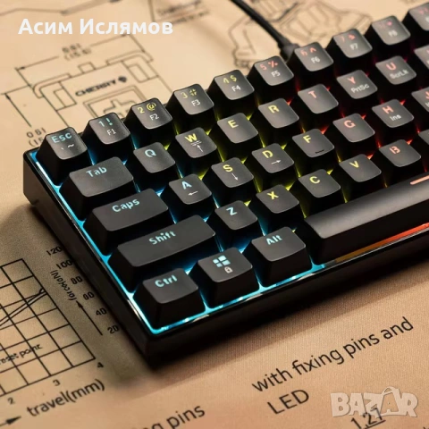 A61K Механична Геймърска Клавиатура , снимка 3 - Клавиатури и мишки - 53843686