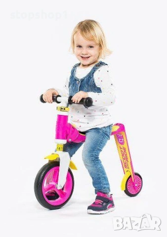 Велосипед за баланс / триколка Scoot and Ride | Highwaybaby | Розово-жълт, снимка 5 - Детски велосипеди, триколки и коли - 53826801