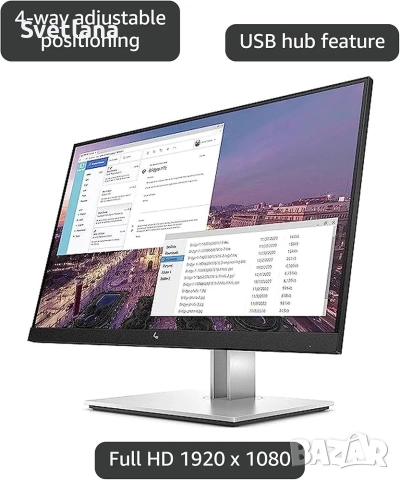 монитор HP E23 G4 23" Class Full HD LCD Monitor, снимка 3 - Монитори - 52823757