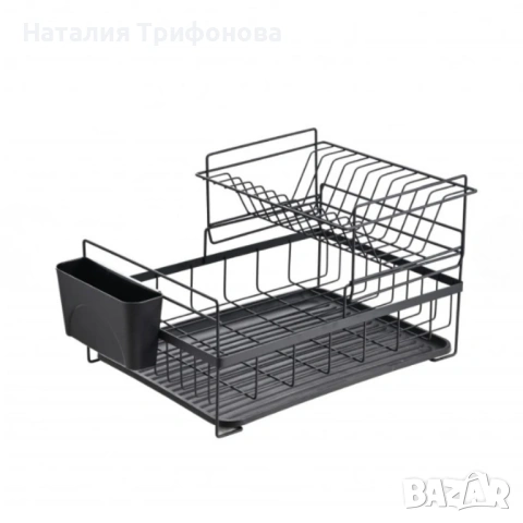 Сушилник за съдове Rosberg R53000P, 2 нива, поставка за прибори и чинии, снимка 3 - Други стоки за дома - 53400678
