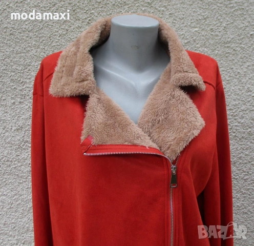 3XL Ново кожухче от велур, снимка 5 - Палта, манта - 53180511