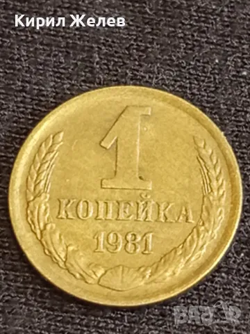 Стара монета 1 копейка 1981г. СССР рядка за КОЛЕКЦИЯ ДЕКОРАЦИЯ 39195, снимка 4 - Нумизматика и бонистика - 48009296