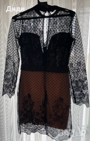 Дамска елегантна ефирна рокля , снимка 3 - Рокли - 52734430