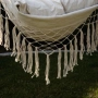 Хамак тип бразилски стол с дървена рейка Gardlov, 2 бр Възглавници, СИВ или БЕЖОВ, снимка 10