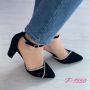 Дизайнерски черни дамски затворени сандали с ток за очарователен стил, снимка 1 - Дамски елегантни обувки - 45680934