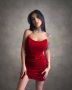 Червена рокля кадифе, снимка 1