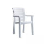 Градински стол с подлакътници - Бял, снимка 1 - Столове - 44979113