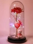 Романтична стъкленица с роза, мече и LED светлини, снимка 5