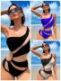 Нов дамски едноцветен цял бански костюм, 3цвята , снимка 1 - Бански костюми - 45954267