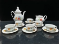 Стар български порцелан чаши за кафе чайник латиера , снимка 1