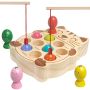 Магнитна игра за риболов дървени Монтесори играчки за магнитен риболов за малки деца обучение, снимка 1 - Образователни игри - 45241705