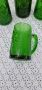 Винтидж зелени стъклени чаши за бира  с изображение на викингски воин., снимка 3
