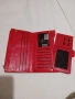 Червен кожен дамски портфейл, снимка 2