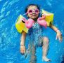 Плувай с усмивка - Детски надуваеми ленти с фламинго,за забавление и безопасност - 2бр в комплект