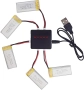 5 бр. 3.7V 500mAh батерии и 5 в 1 зарядно  за дронове, снимка 3