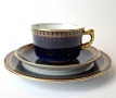 Чаша за кафе - троен сет, кобалтов - Romanov, снимка 1