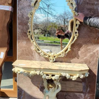 Италианска барокова конзола с огледало , снимка 1 - Секции и витрини - 45069007