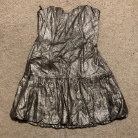 Сребриста къса рокля на “Юнона”, снимка 1 - Рокли - 45025094