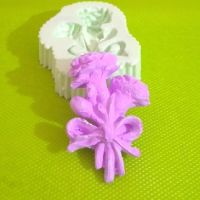 Карамфил Карамфили цветя букет силиконов молд форма фондан шоколад гипс декор украса, снимка 1 - Форми - 45555777