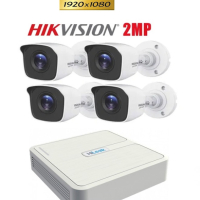 Full HD HIKVISION Комплект за Видеонаблюдение 2MP с 4 камери и хибриден DVR, снимка 1 - HD камери - 44950665
