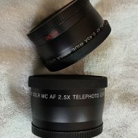 Telephoto lens 2,5 x и wide angle lens 0,45 x, снимка 1 - Обективи и филтри - 45760130