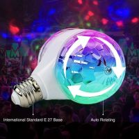Диско LED лампа, въртяща се крушка - автоматично въртене с кристални топки, снимка 4 - Лед осветление - 45838052
