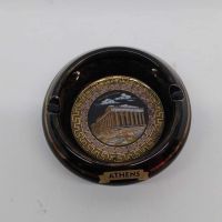 Малък гръцки пепелник, ръчна изработка, порцелан с 24 К злато, снимка 1 - Други ценни предмети - 45088258