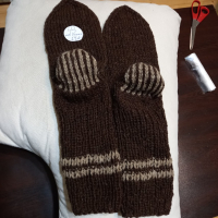 Ръчно плетени мъжки чорапи от вълна, размер 43, снимка 6 - Мъжки чорапи - 42826928