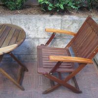 Скандинавски мебели-2бр.столове и маса от тиково дърво, снимка 3 - Столове - 45818487