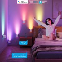 Govee Cube, RGBIC LED стенна лампа работи с Alexa, WiFi интелигентни лампи за декориране на стаи, пр, снимка 5 - Лампи за стена - 45303264