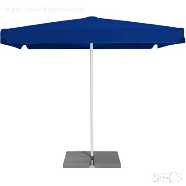 Квадратен градински чадър, син, 260х260 см, снимка 1