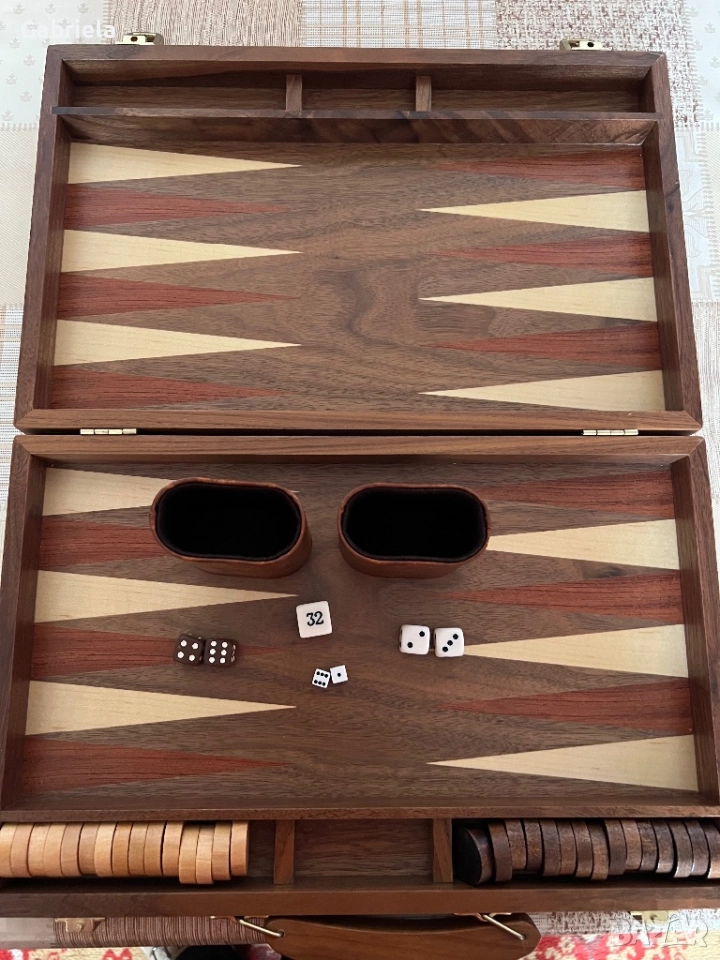 Луксозен, дървен комплект за табла, снимка 1